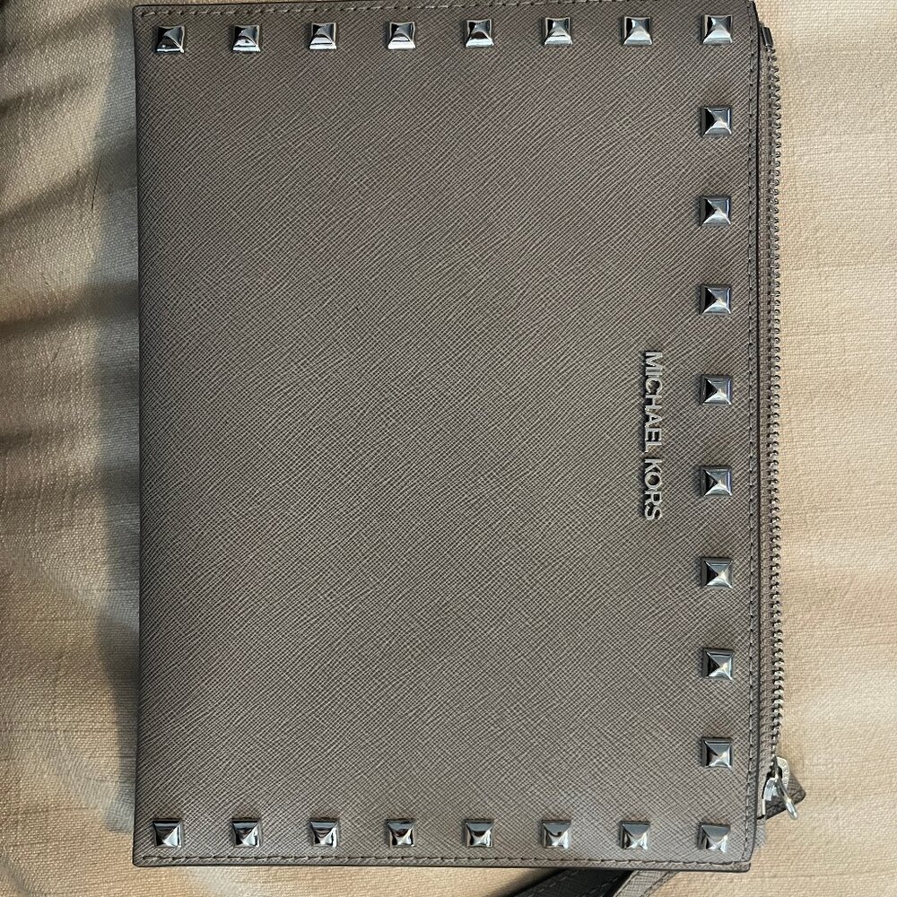Michael Kors Grey Studded Wristlet
